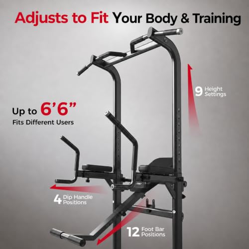 Heavy Duty Power Tower Pull Up and Dip Station 800 lbs