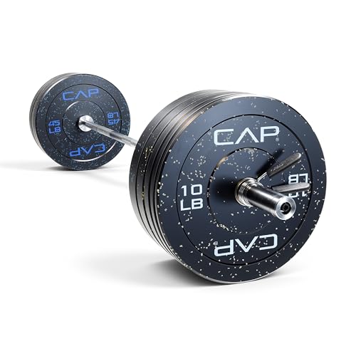 260 lb Olympic Weight Set with Barbell and Bumper Plates