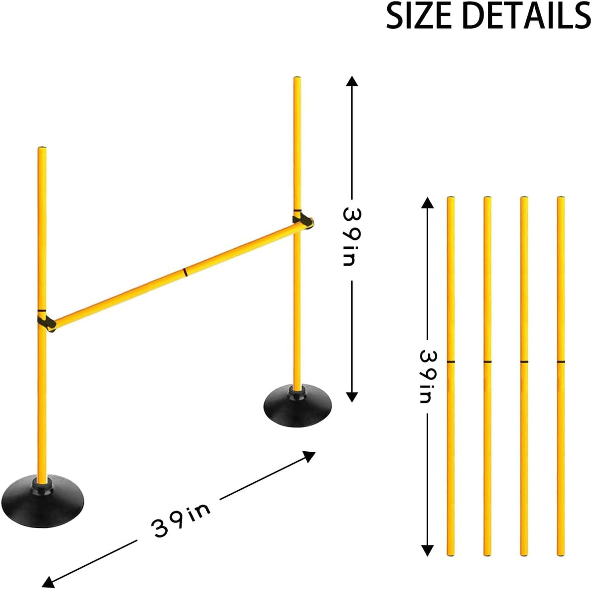 Adjustable Agility Hurdle and Training Pole Set