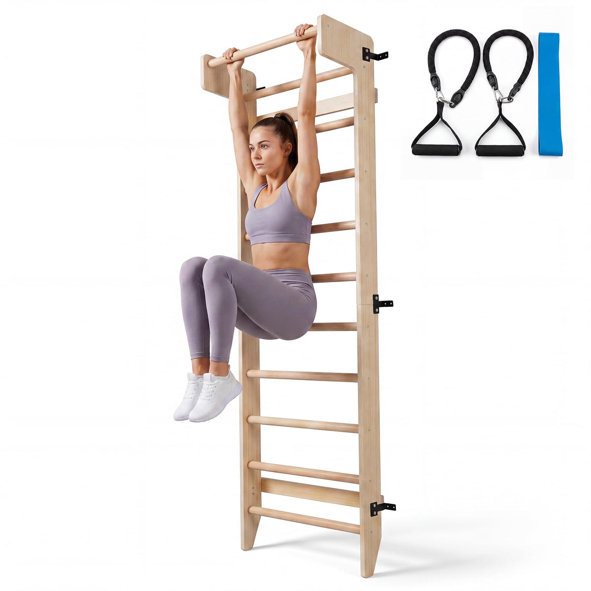 Wall Mounted Wooden Swedish Ladder Gymnastics Bar