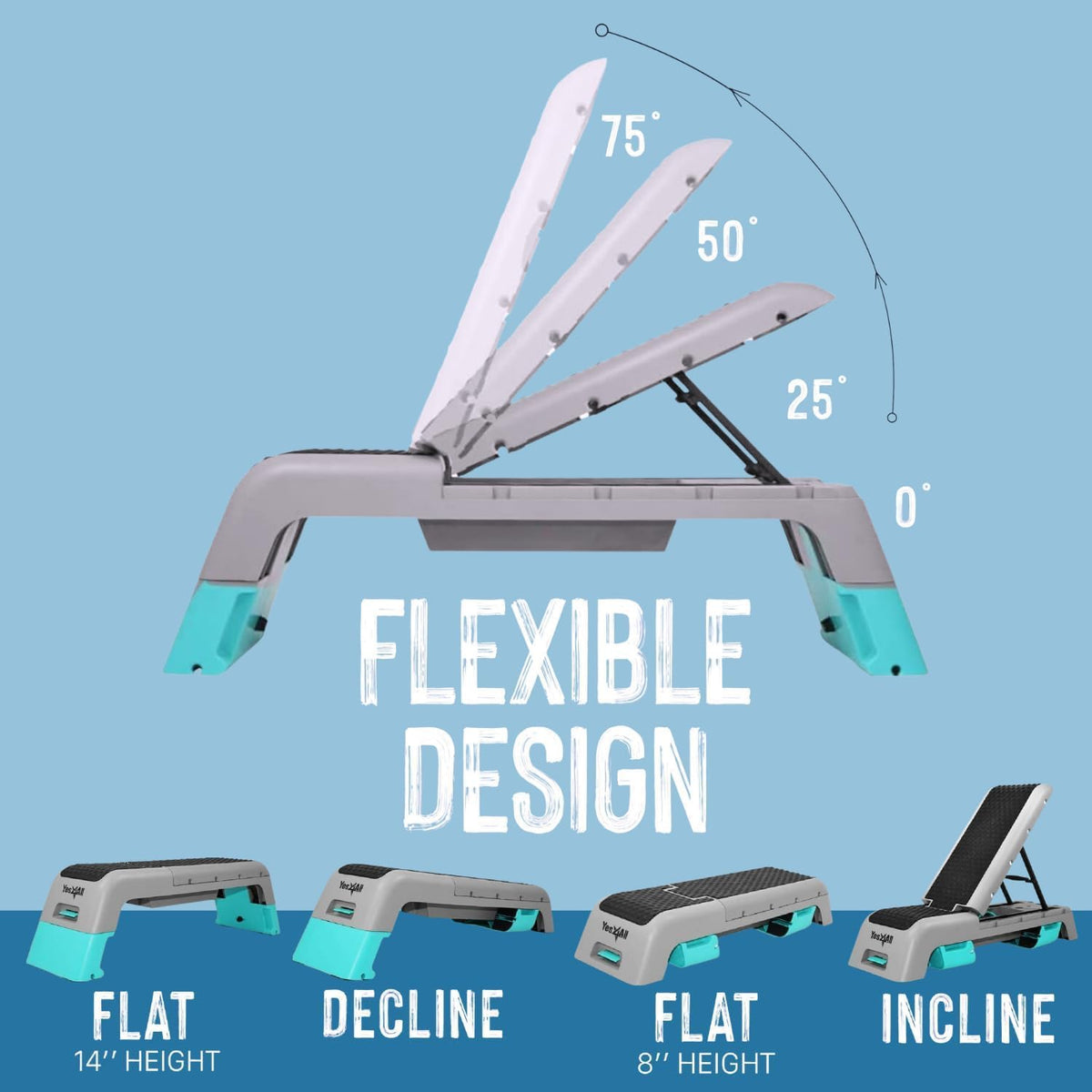 Multifunctional Aerobic Step Deck and Weight Bench