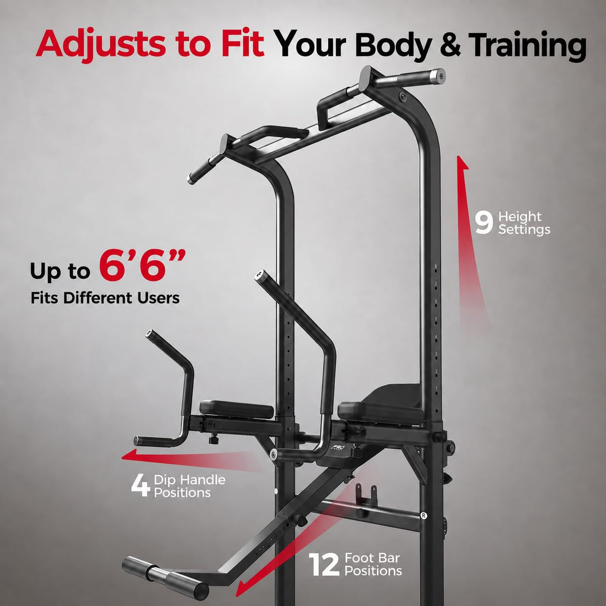 Heavy Duty Power Tower Pull Up and Dip Station 800 lbs