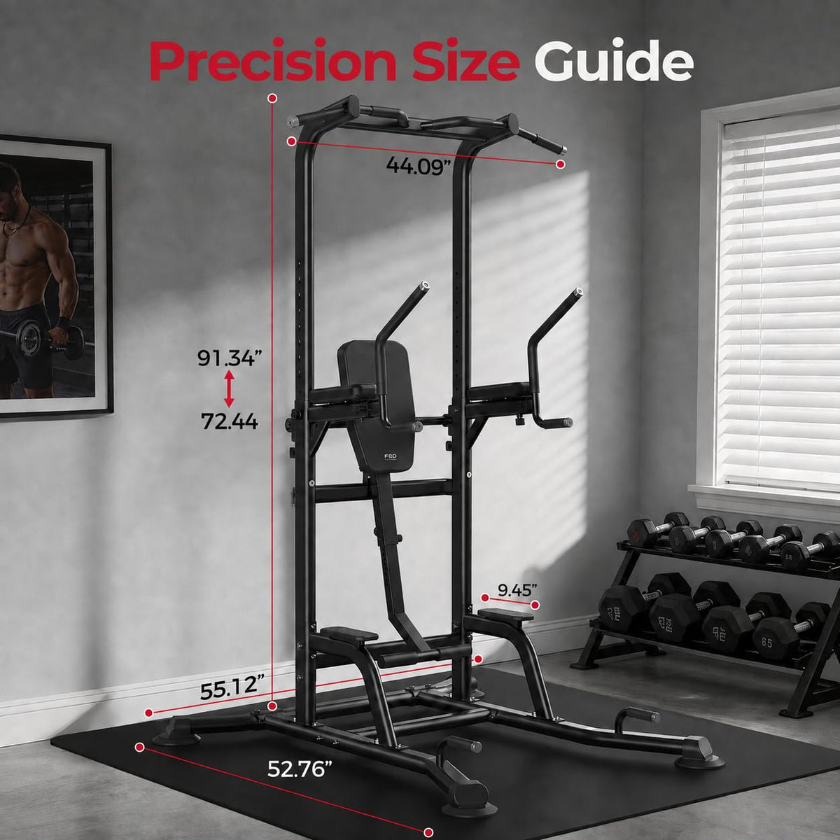 Heavy Duty Power Tower Pull Up and Dip Station 800 lbs