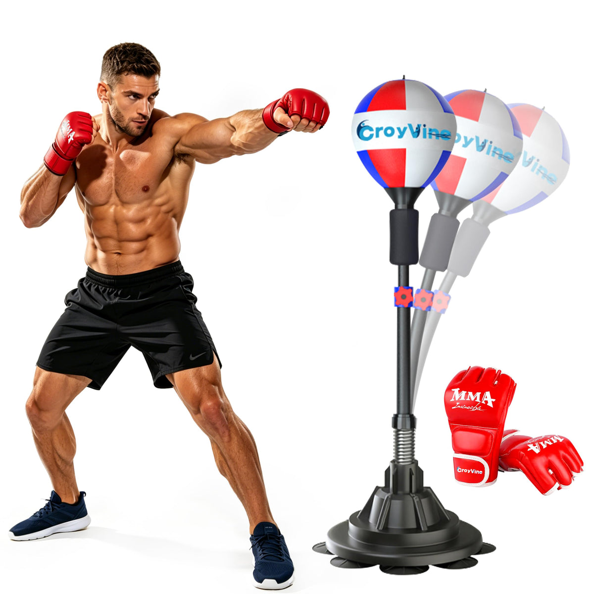 Adjustable Freestanding Reflex Punching Bag for Boxing Training