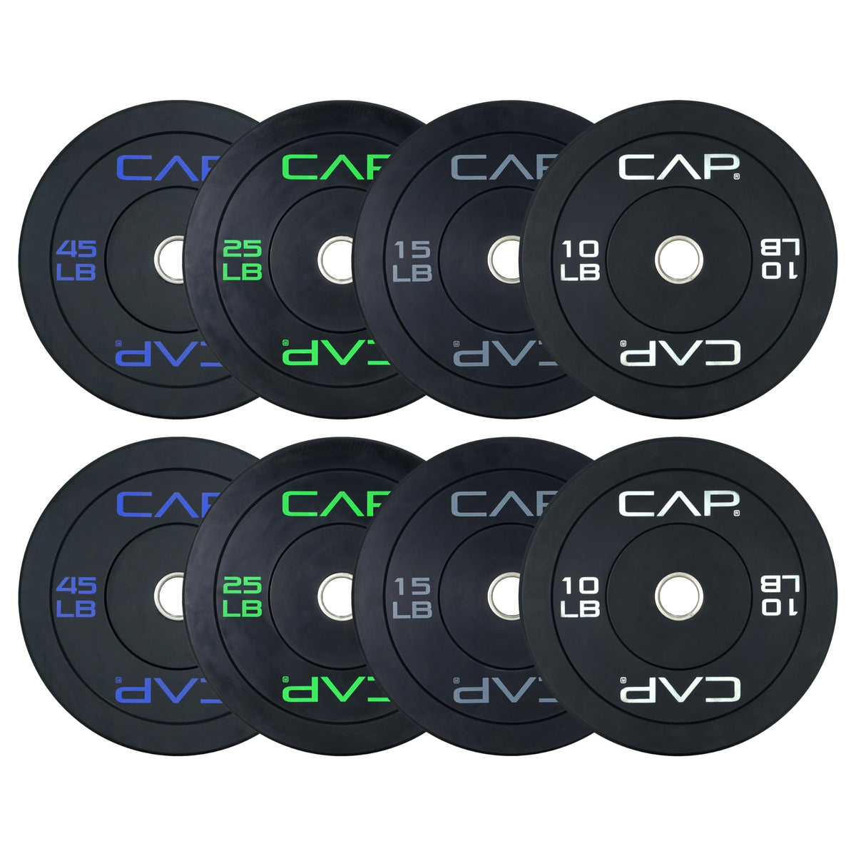 Olympic Bumper Plate Weight Set 100 to 370 lbs