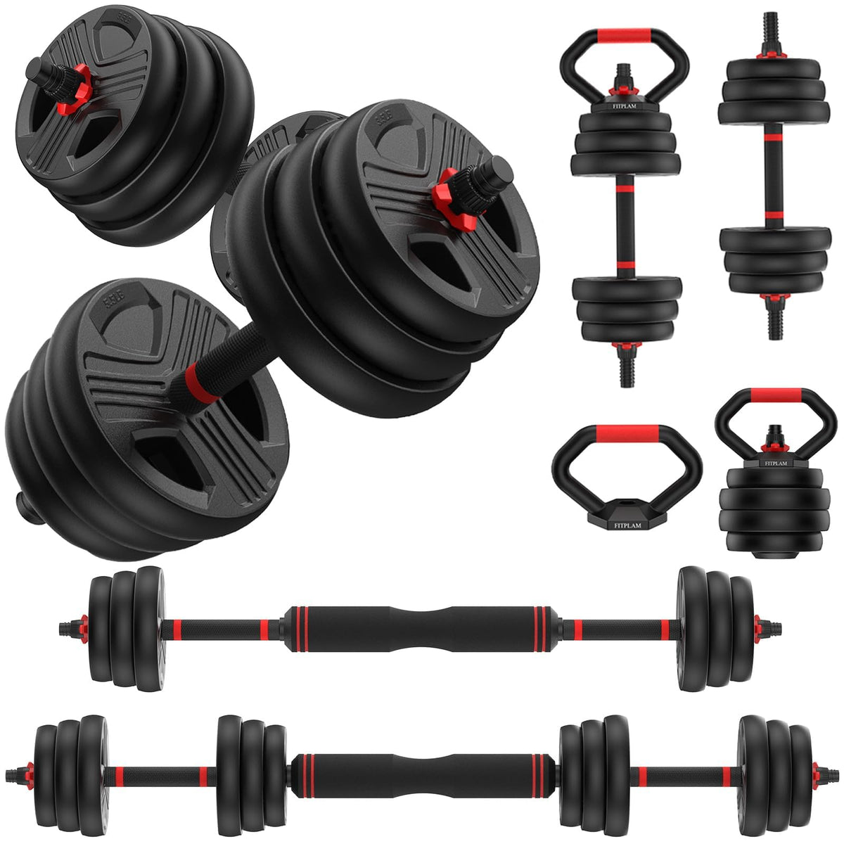 5 in 1 Adjustable Dumbbell Weight Set 20 to 90 lbs