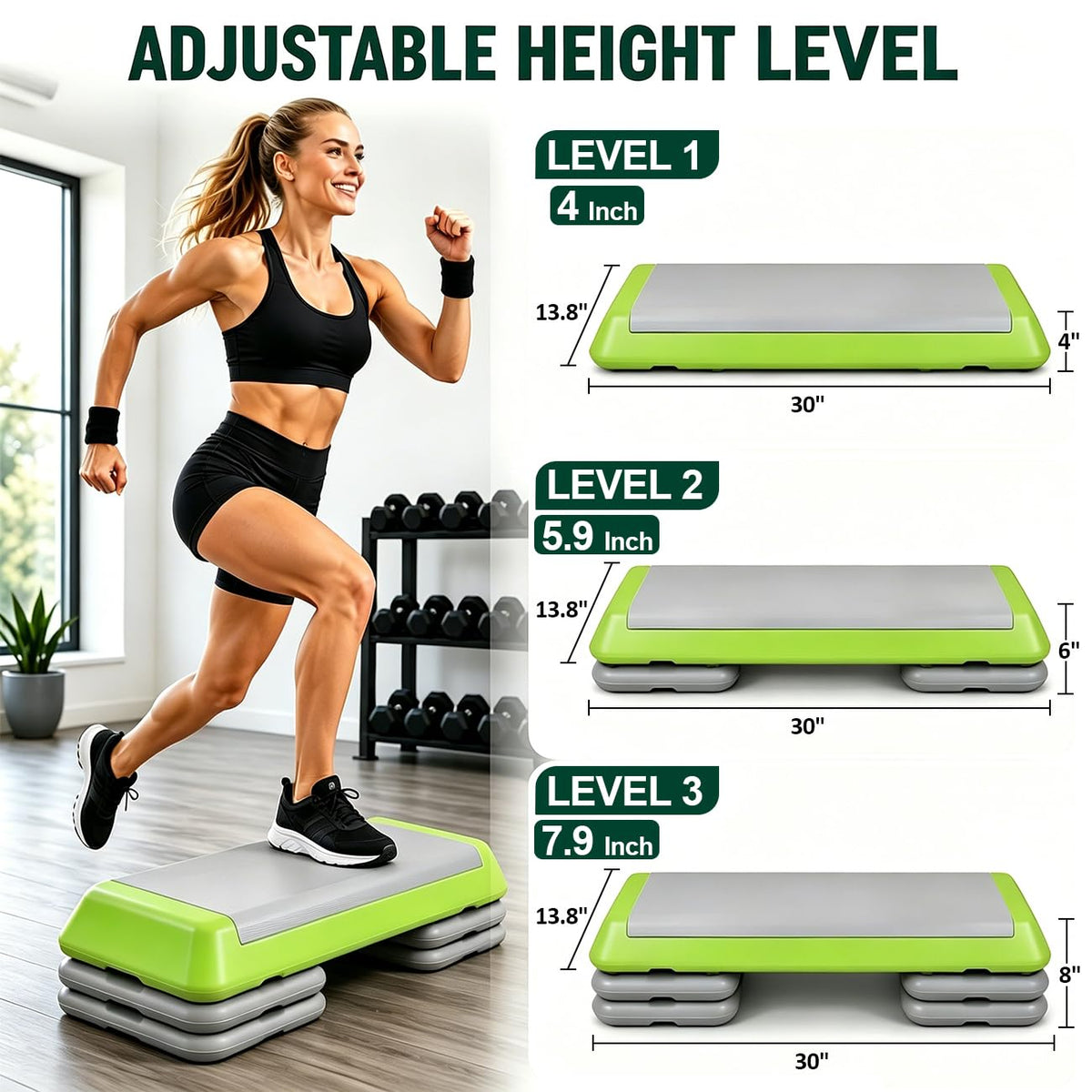 Adjustable Aerobic Step Platform for Fitness Training