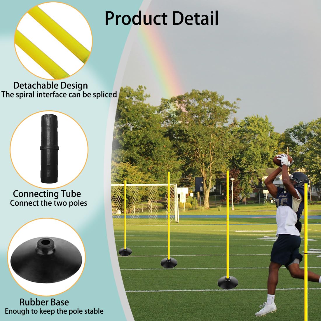Agility Training Poles Set with Speed Ladder and Cones