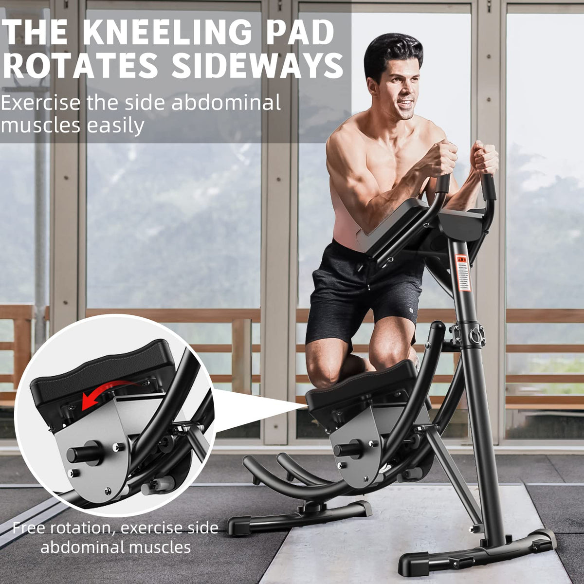 Foldable Abdominal Workout Machine with LCD Monitor
