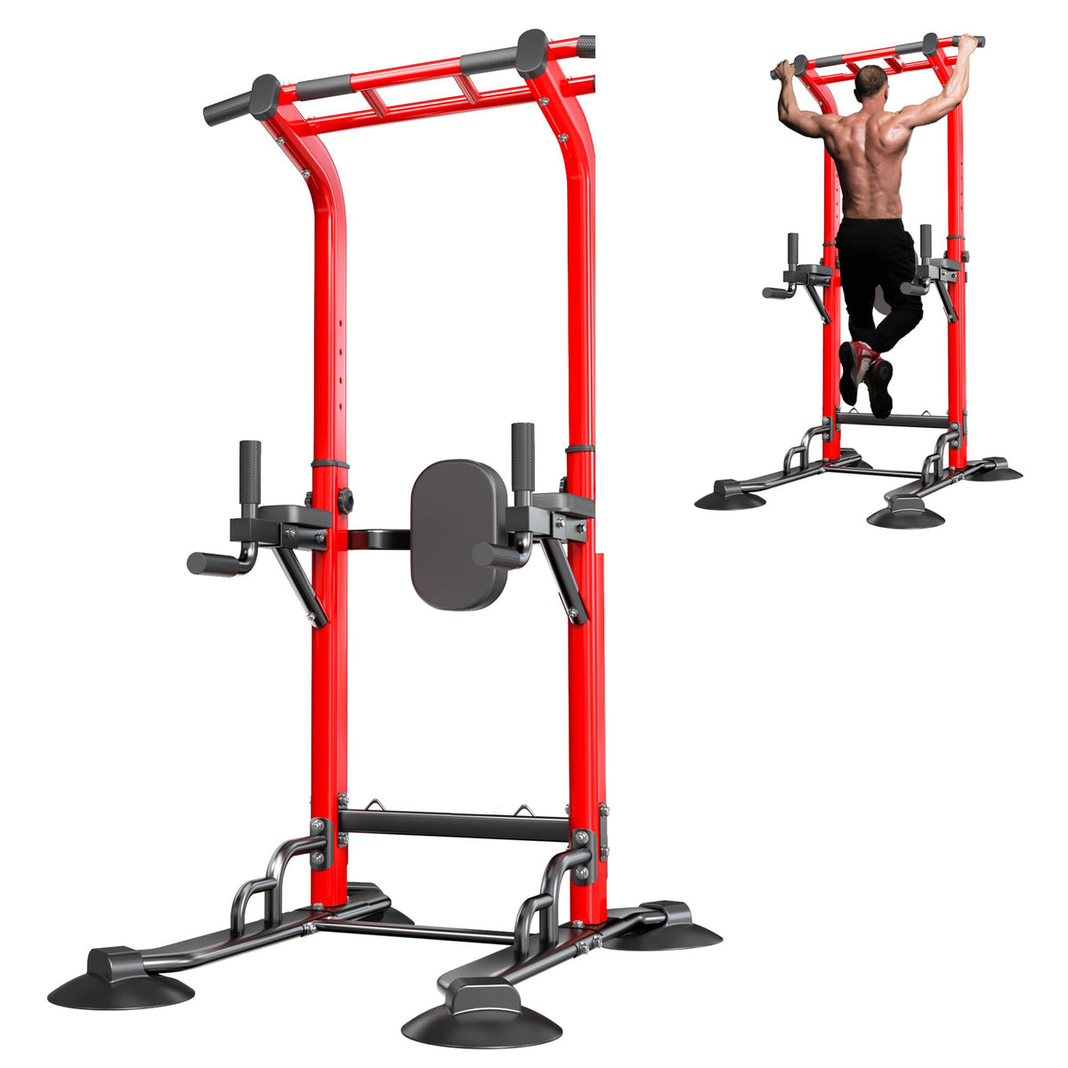 Adjustable Power Tower Pull Up and Dip Station for Home Gym