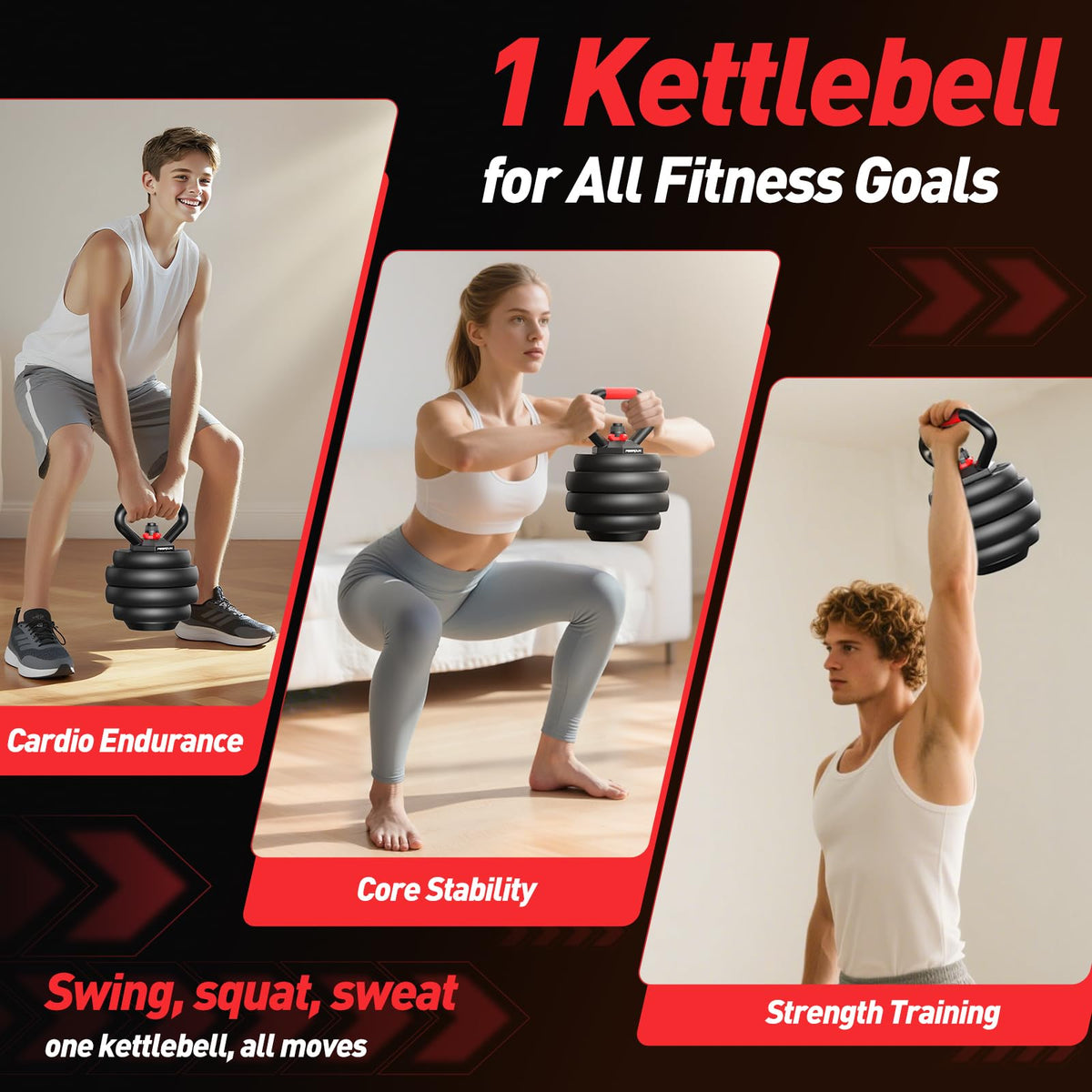 5 in 1 Adjustable Dumbbell Weight Set 20 to 90 lbs
