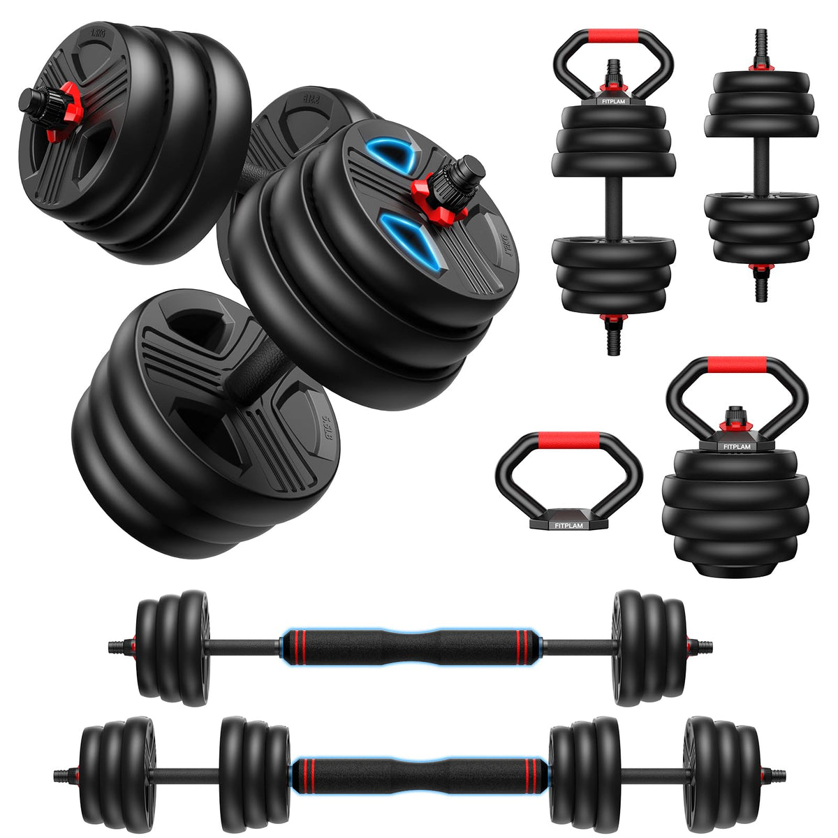 5 in 1 Adjustable Dumbbell Weight Set 20 to 90 lbs