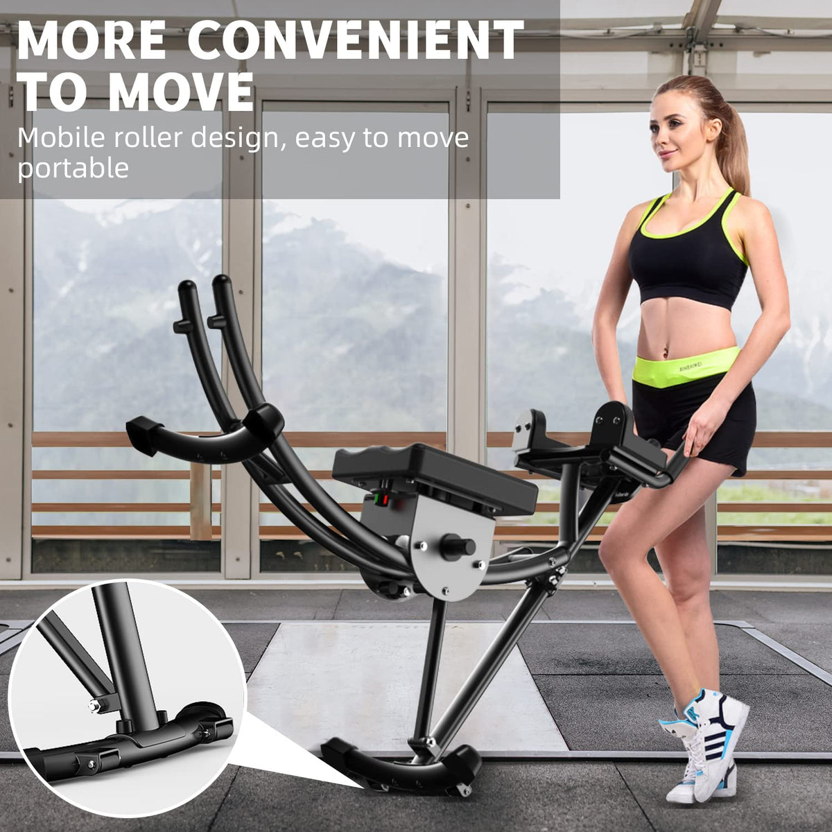 Foldable Abdominal Workout Machine with LCD Monitor
