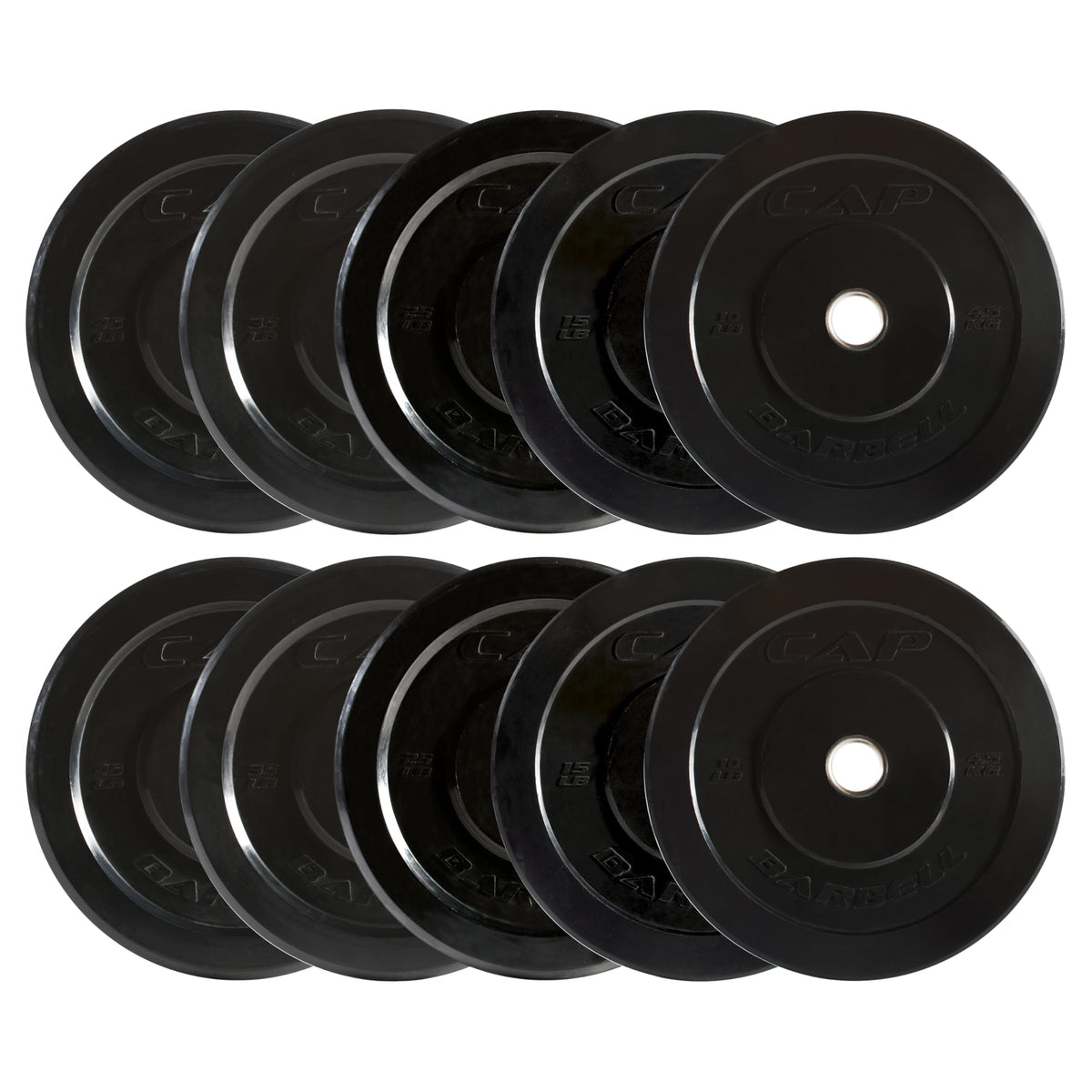 Olympic Bumper Plate Weight Set 100 to 370 lbs