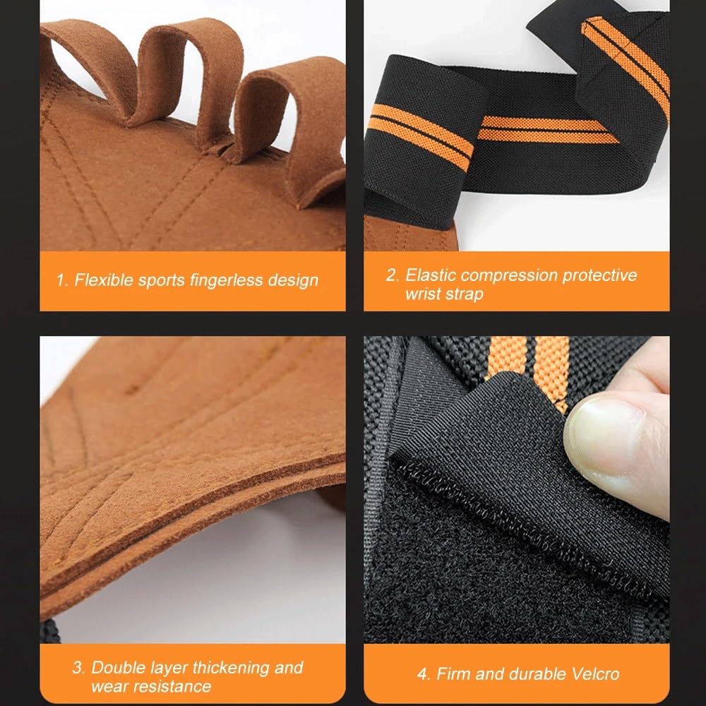 Weightlifting Training Gloves with Palm and Wrist Support