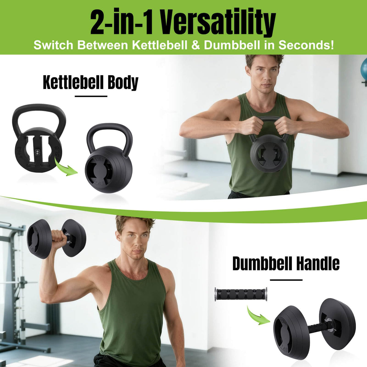 2 in 1 Adjustable Kettlebell for Strength Training
