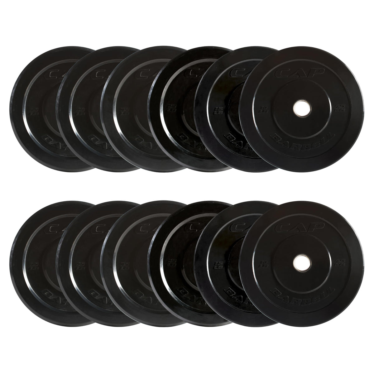 Olympic Bumper Plate Weight Set 100 to 370 lbs