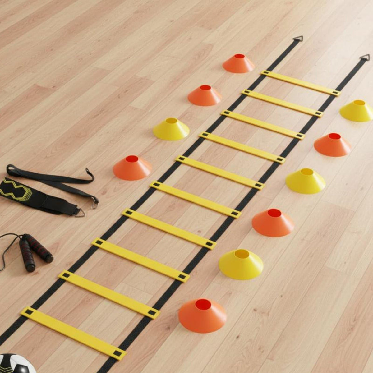 Agility Ladder Training Set with Jump Rope and Disc Cones