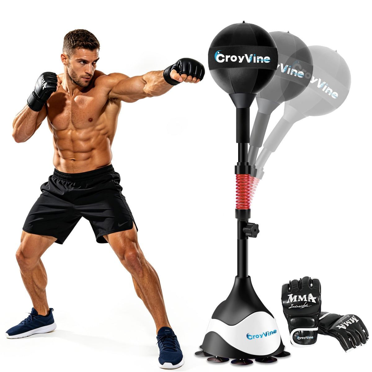Adjustable Freestanding Reflex Punching Bag for Boxing Training