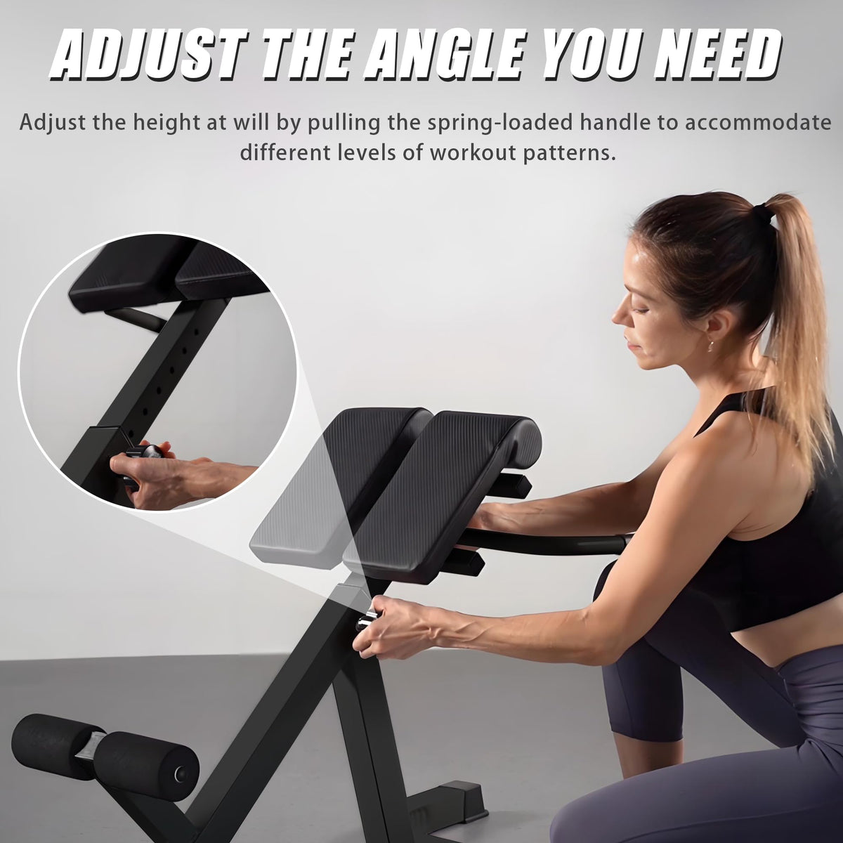 Adjustable Roman Chair Back Extension Bench for Home Gym Training
