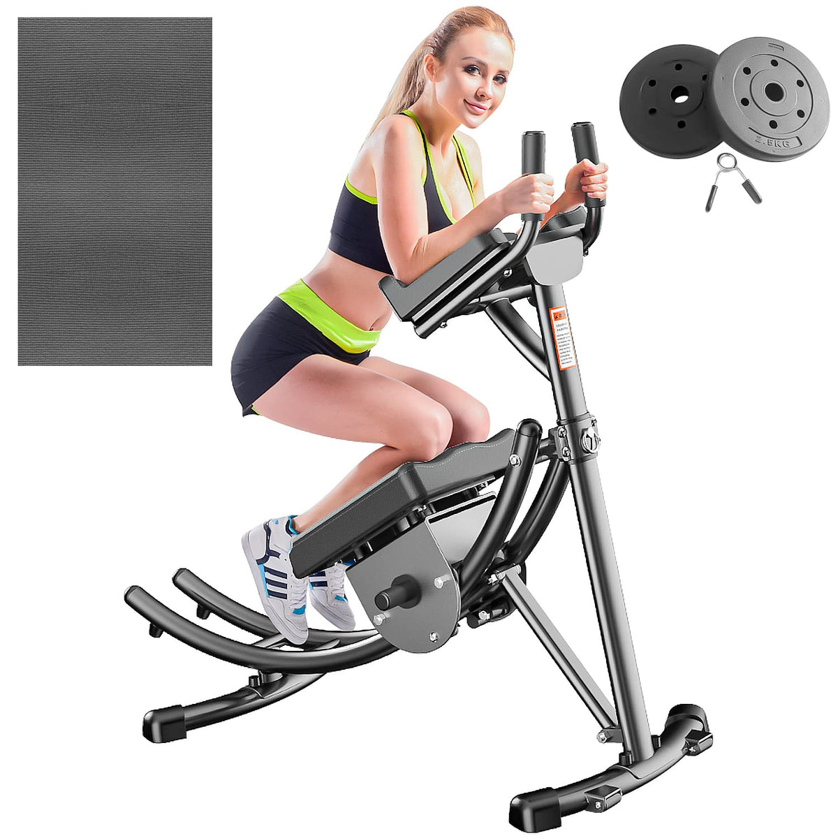 Foldable Abdominal Workout Machine with LCD Monitor