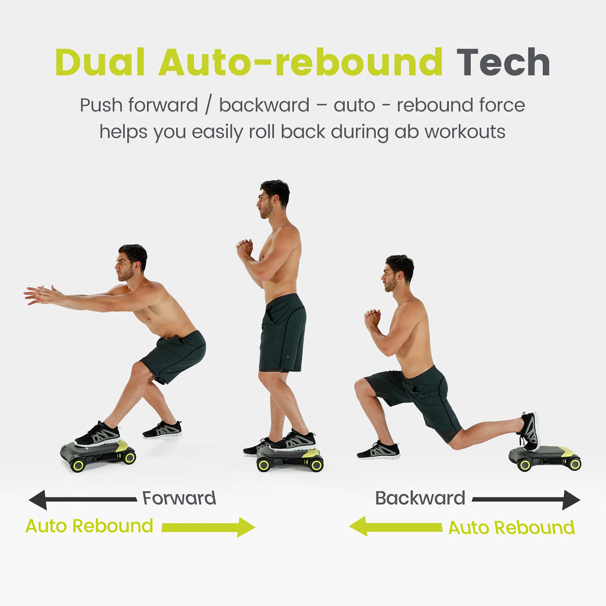 Automatic Rebound Ab Roller Board with Four Wheels