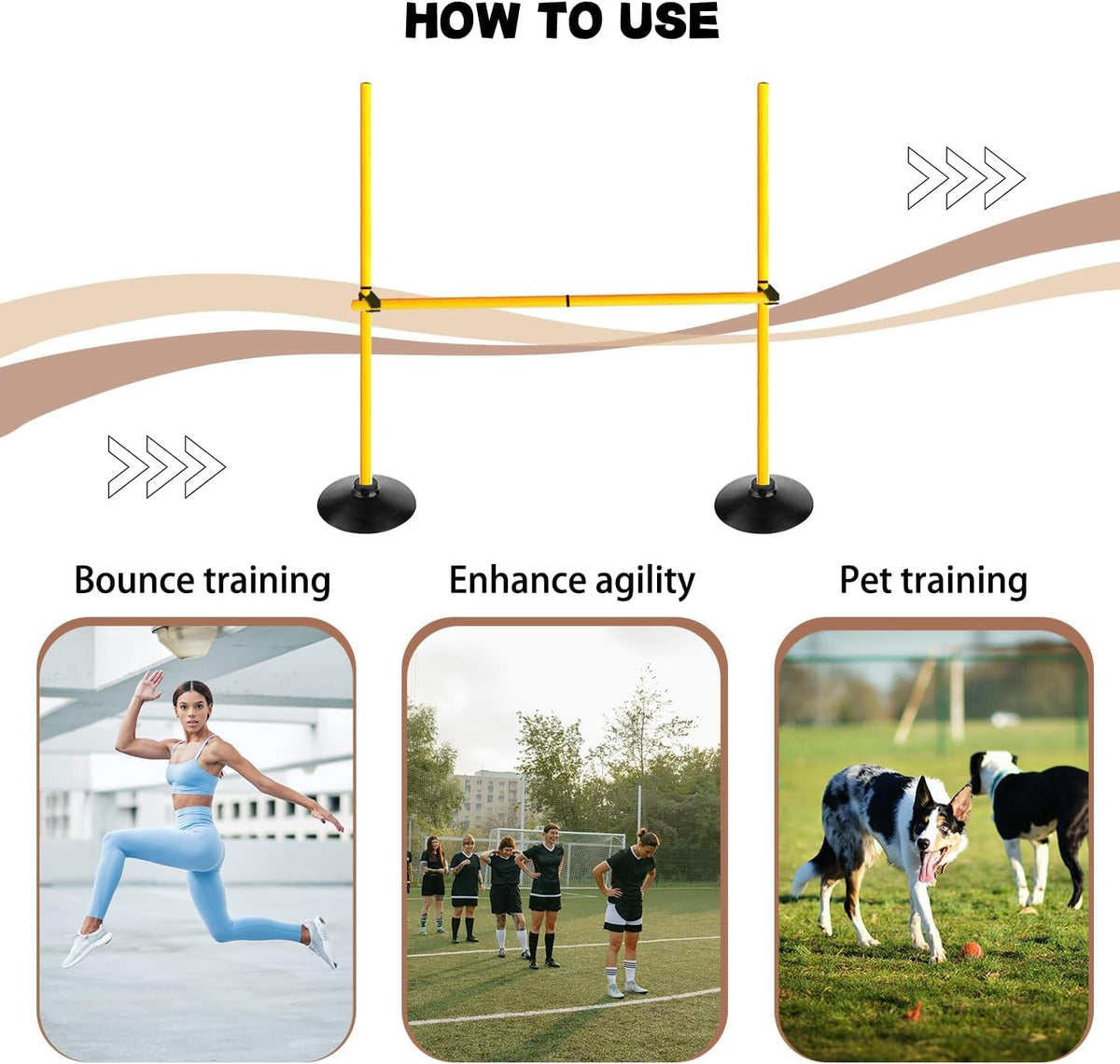 Adjustable Agility Hurdle and Training Pole Set