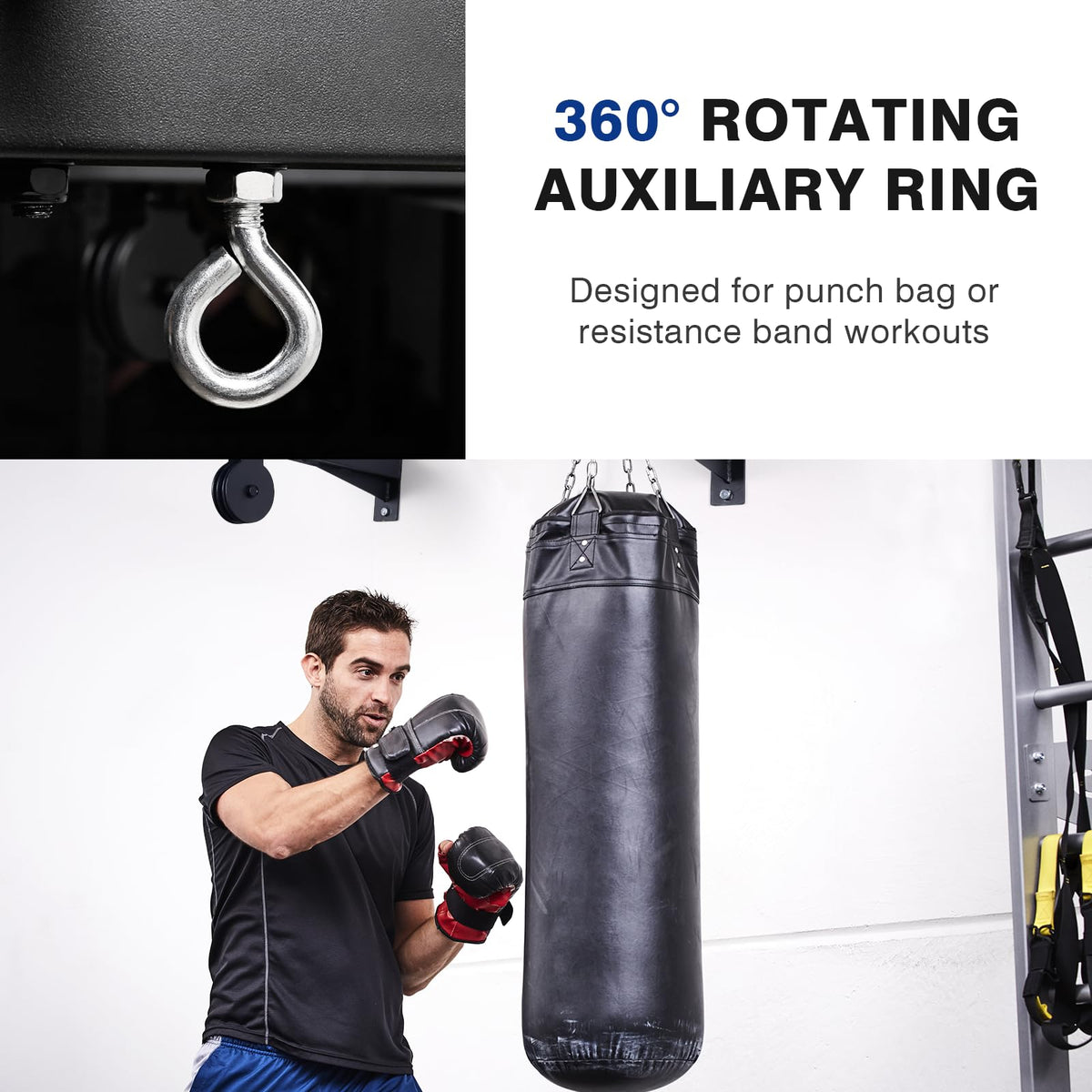 Wall Mounted Pull Up Bar with Cable Pulley System