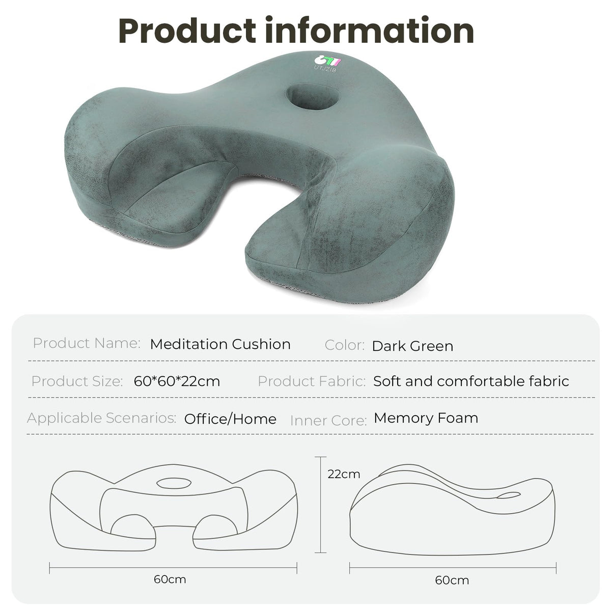 Memory Foam Meditation Cushion for Comfortable Cross Legged Sitting