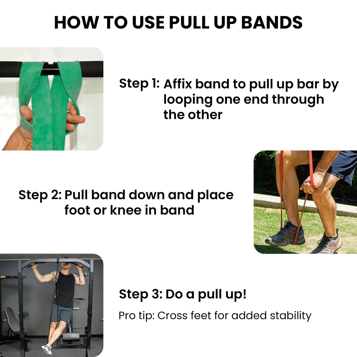 Pull Up Assist Resistance Bands Set for Strength Training