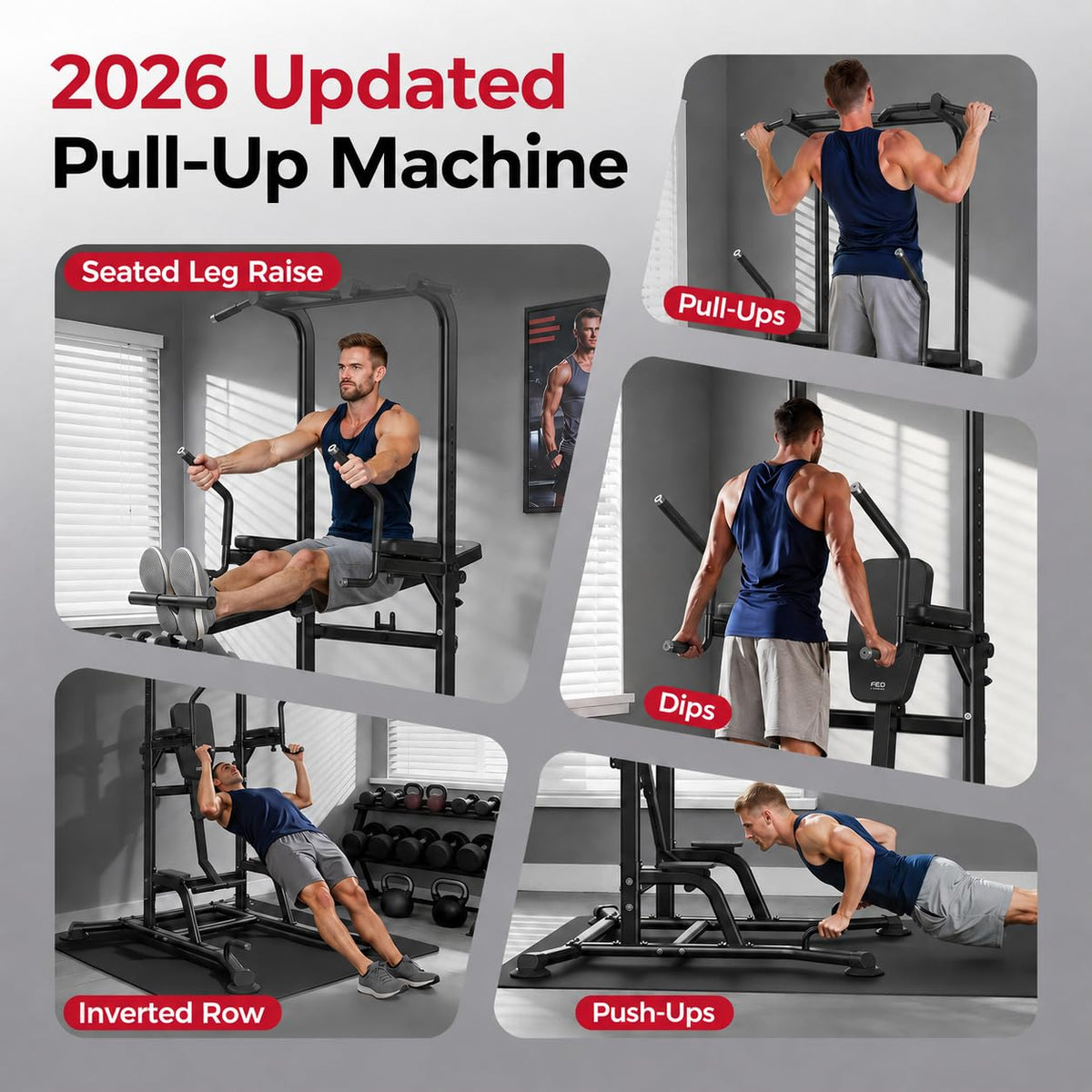 Heavy Duty Power Tower Pull Up and Dip Station 800 lbs