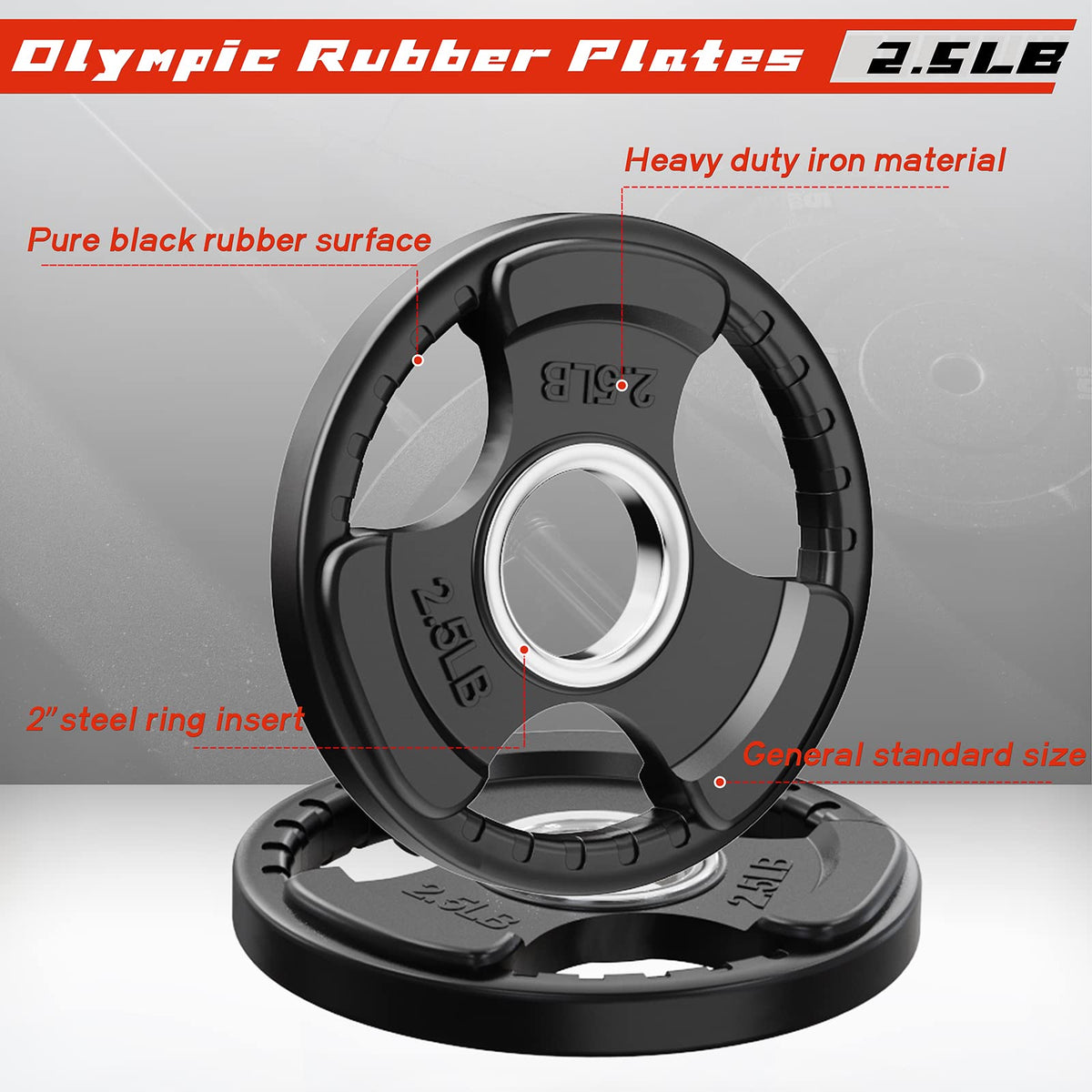 Olympic Rubber Grip Weight Plates for 2 Inch Barbells