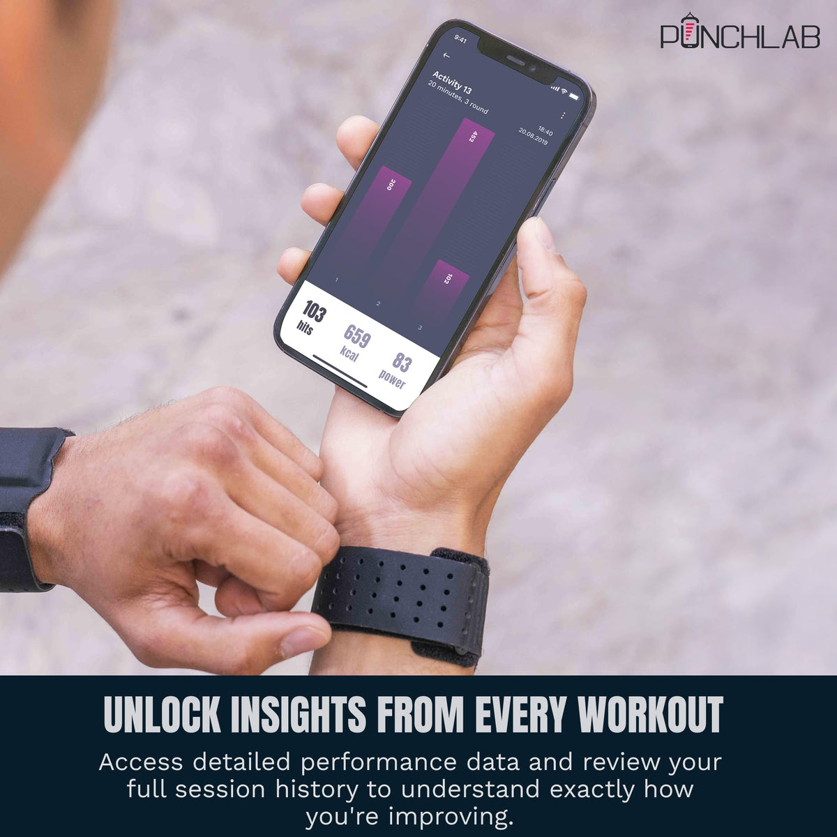 Bluetooth Boxing Punch Tracker for Speed Power and Punch Count