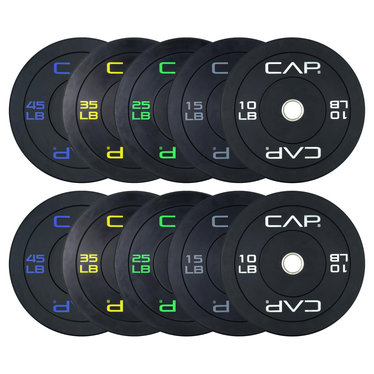 Olympic Bumper Plate Weight Set 100 to 370 lbs