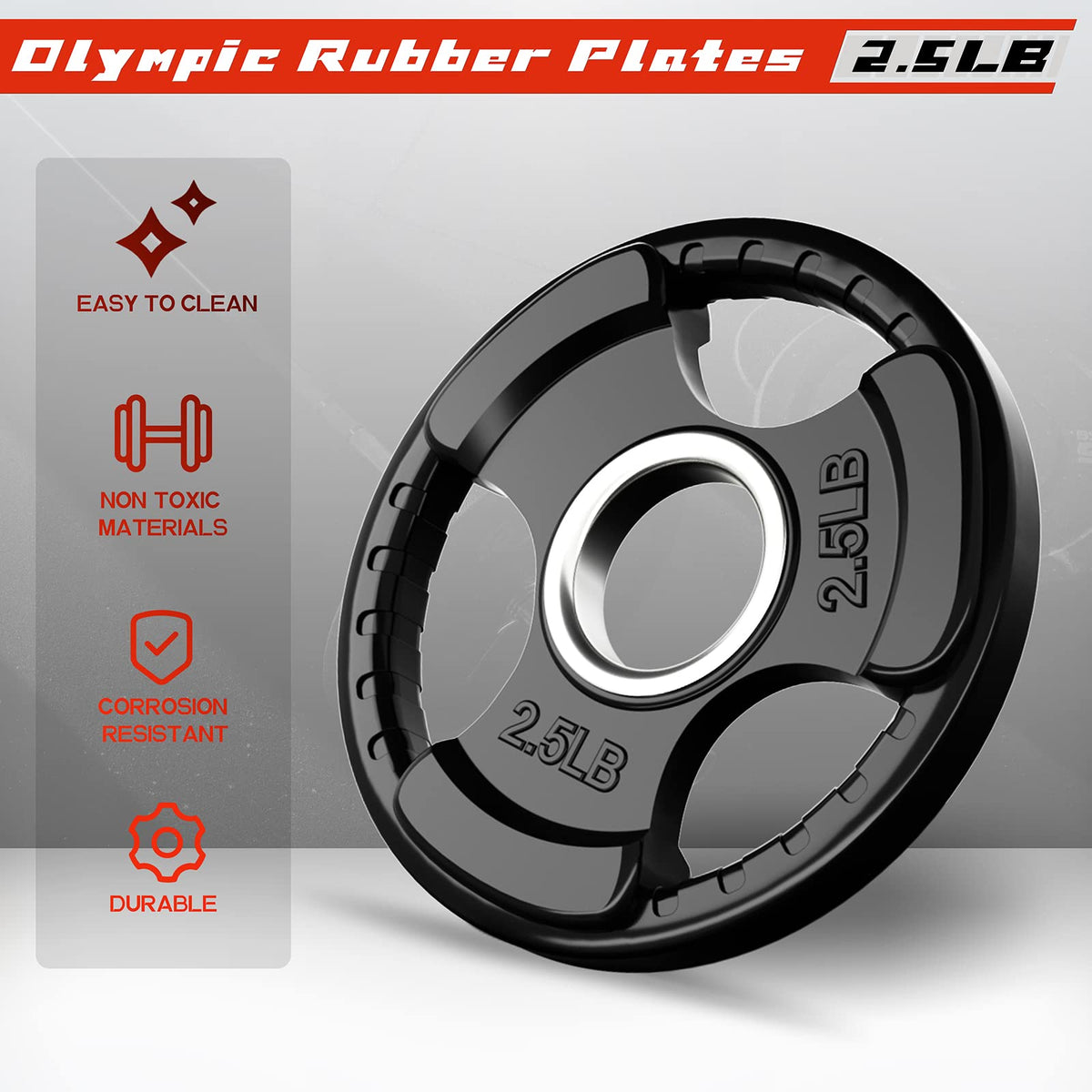 Olympic Rubber Grip Weight Plates for 2 Inch Barbells