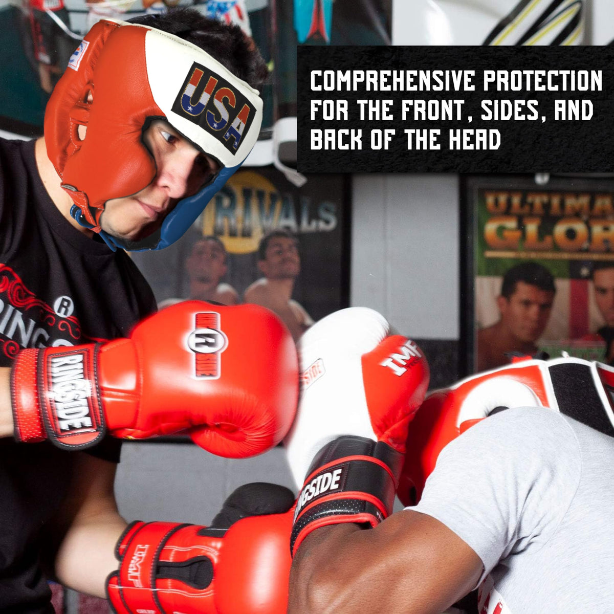 Boxing Muay Thai MMA Sparring Headgear with Cheek Protection