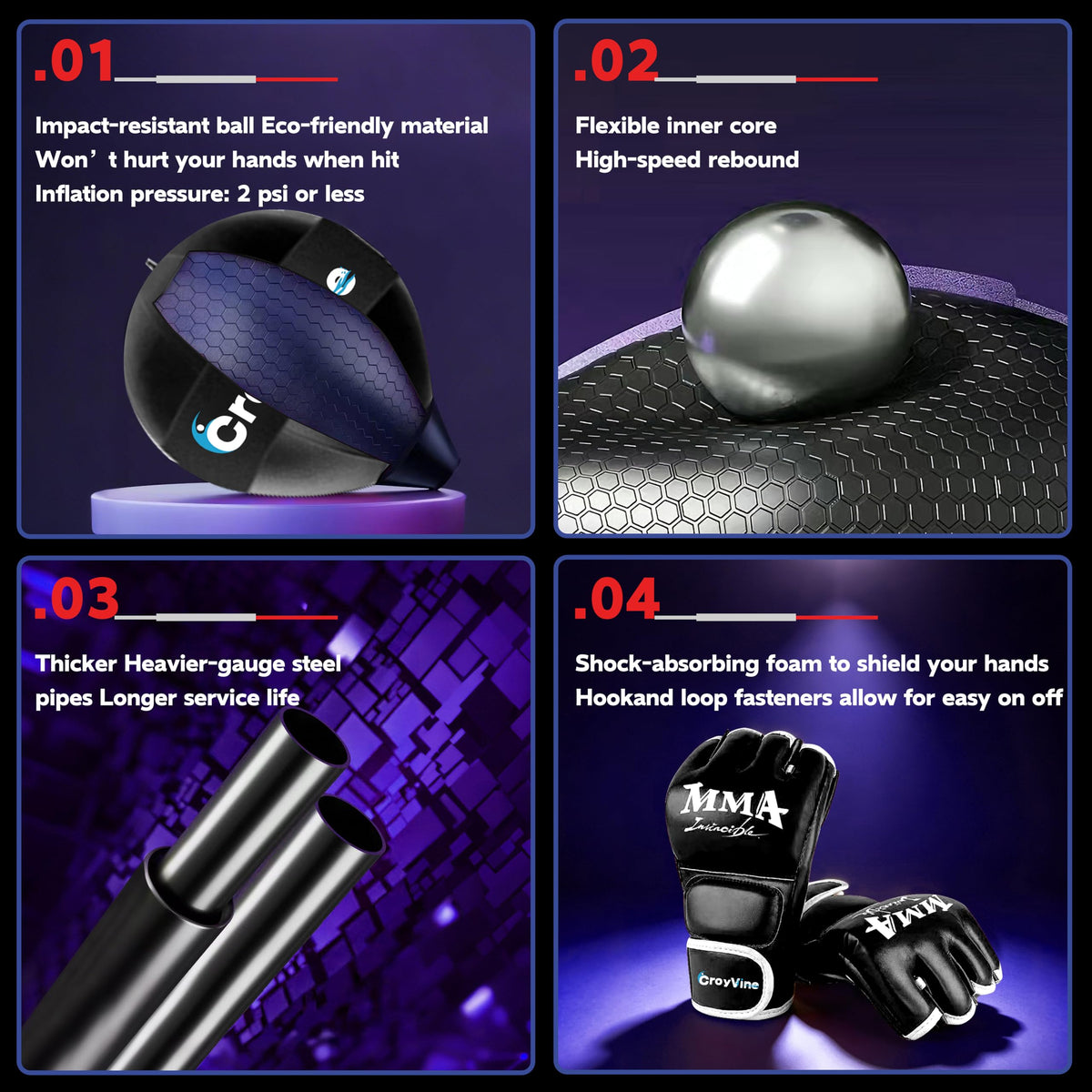 Adjustable Freestanding Reflex Punching Bag for Boxing Training