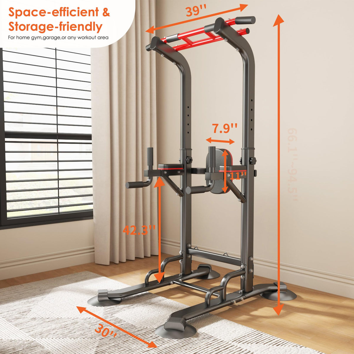 Adjustable Power Tower Pull Up and Dip Station for Home Gym