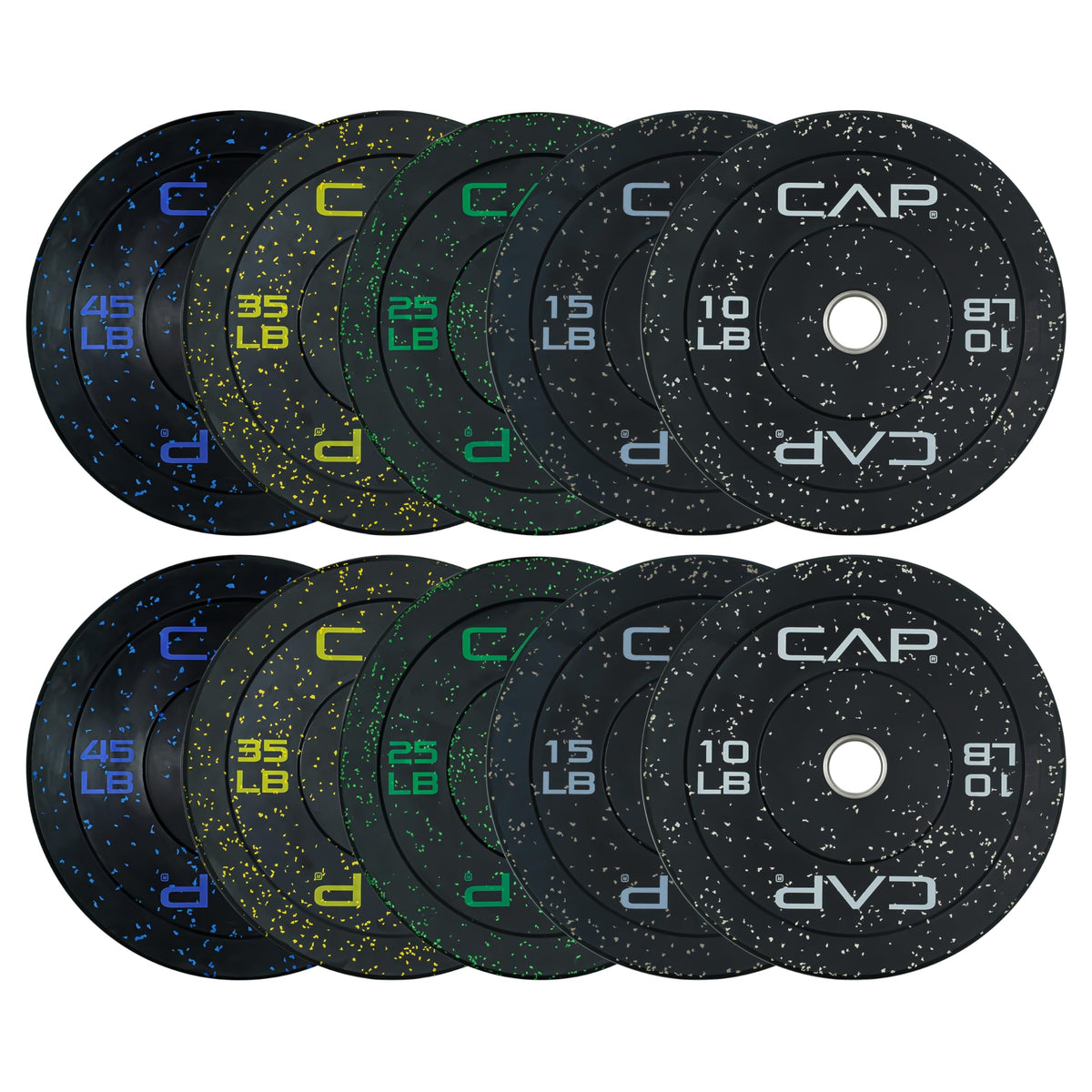 Olympic Bumper Plate Weight Set 100 to 370 lbs