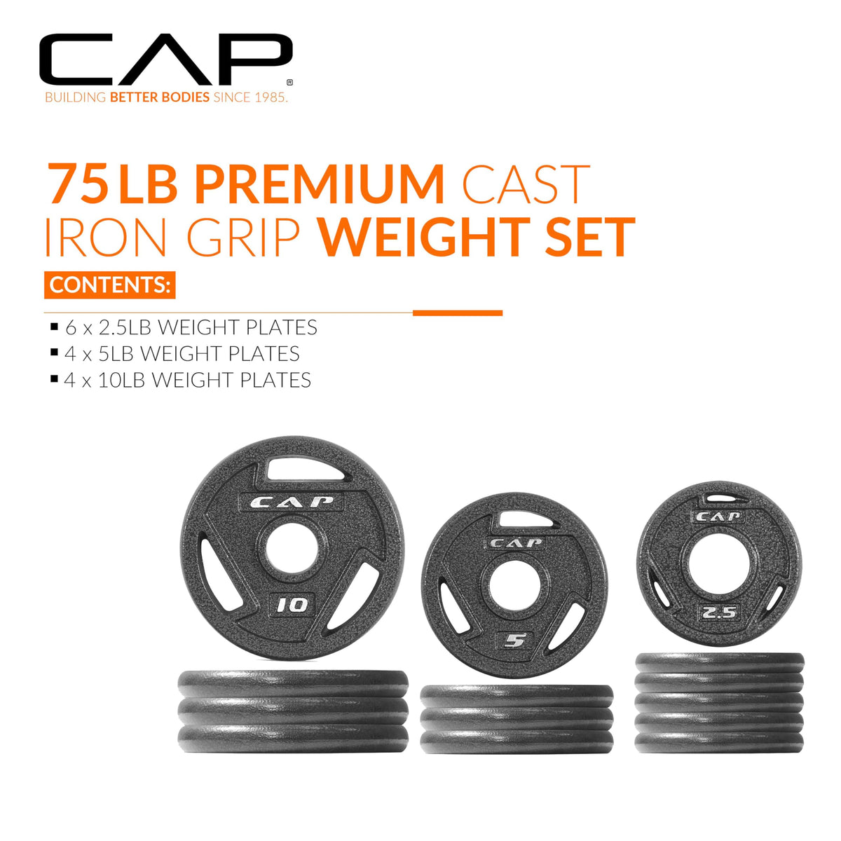Olympic Cast Iron Weight Plate Set 75 to 285 lbs