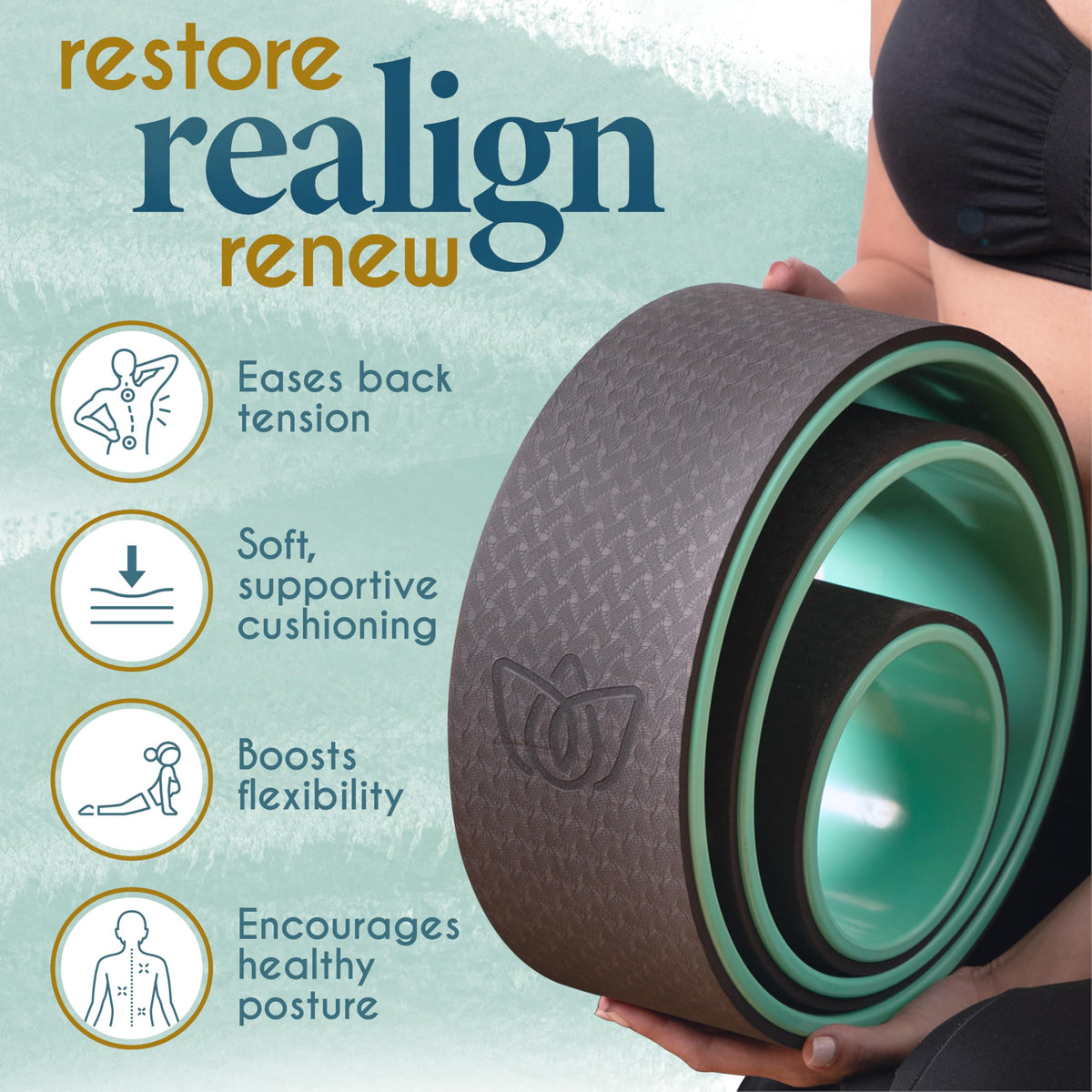 3 Piece Yoga Wheel Set for Back Stretching and Flexibility