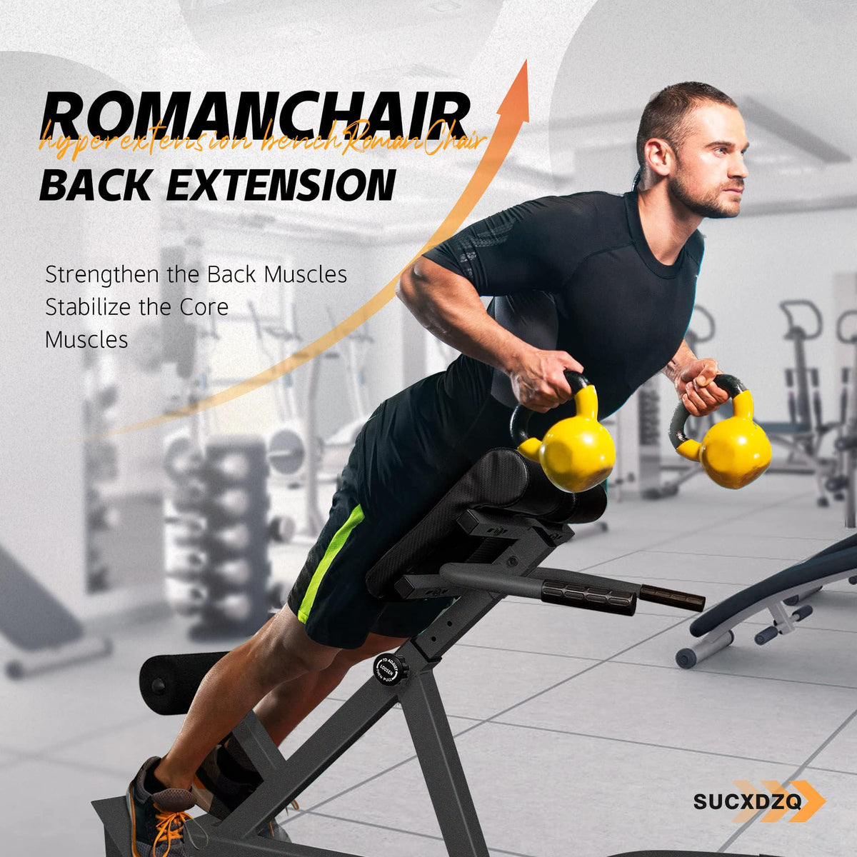 Adjustable Roman Chair Back Extension Bench for Home Gym Training