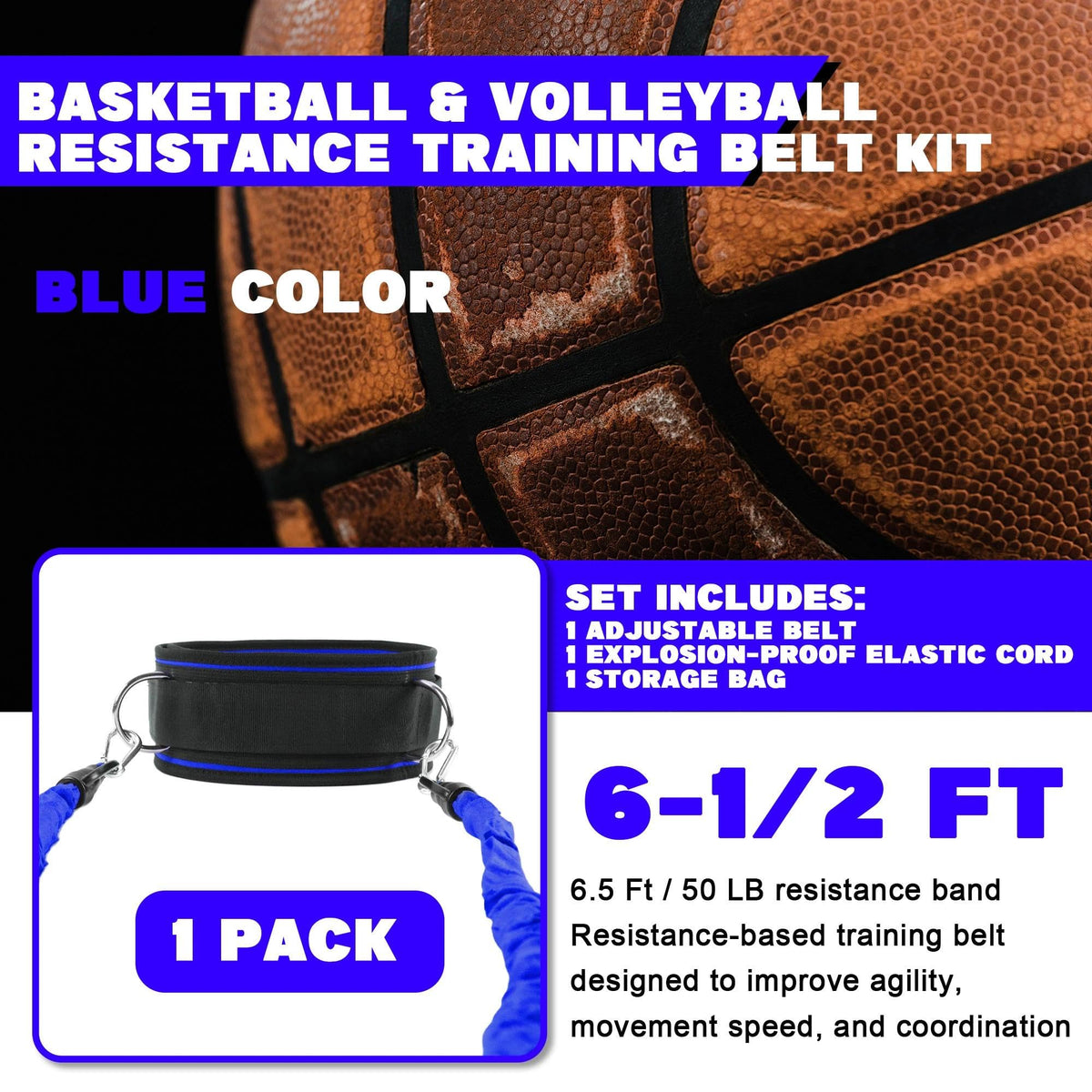Resistance Band Agility Training Kit with Adjustable Waist Belt