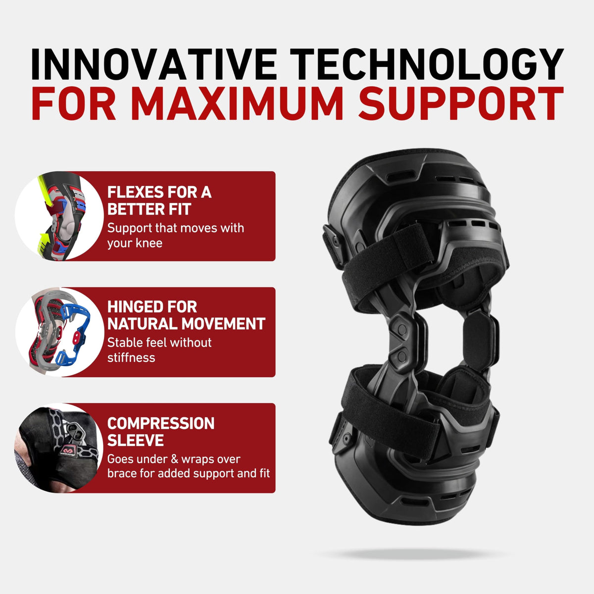 Heavy Duty Hinged Knee Brace with Side Stabilizers