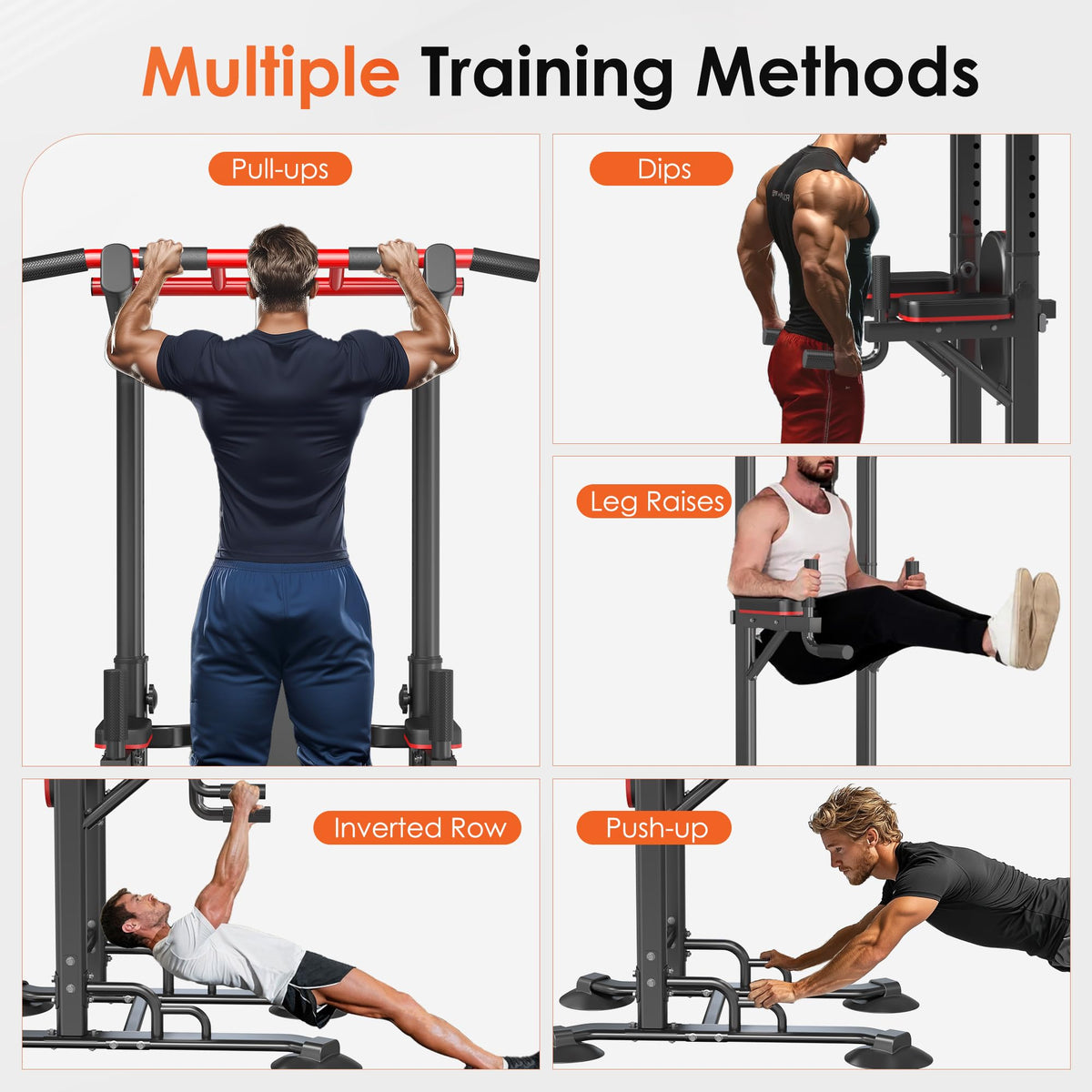 Adjustable Power Tower Pull Up and Dip Station for Home Gym