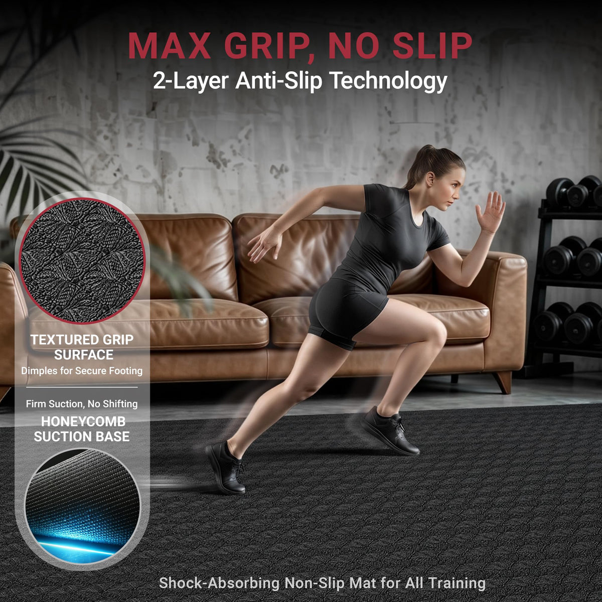 Extra Large Yoga Mat 6mm Thick for Home Fitness Training
