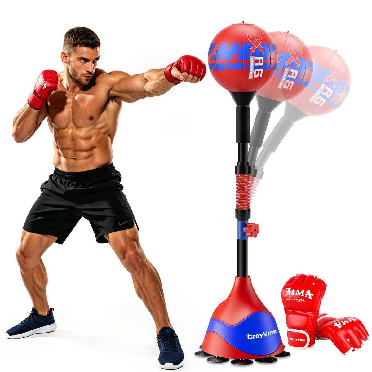 Adjustable Freestanding Reflex Punching Bag for Boxing Training