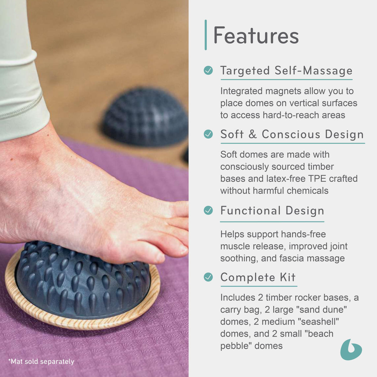Pilates Massage Ball and Roller Set for Muscle Recovery