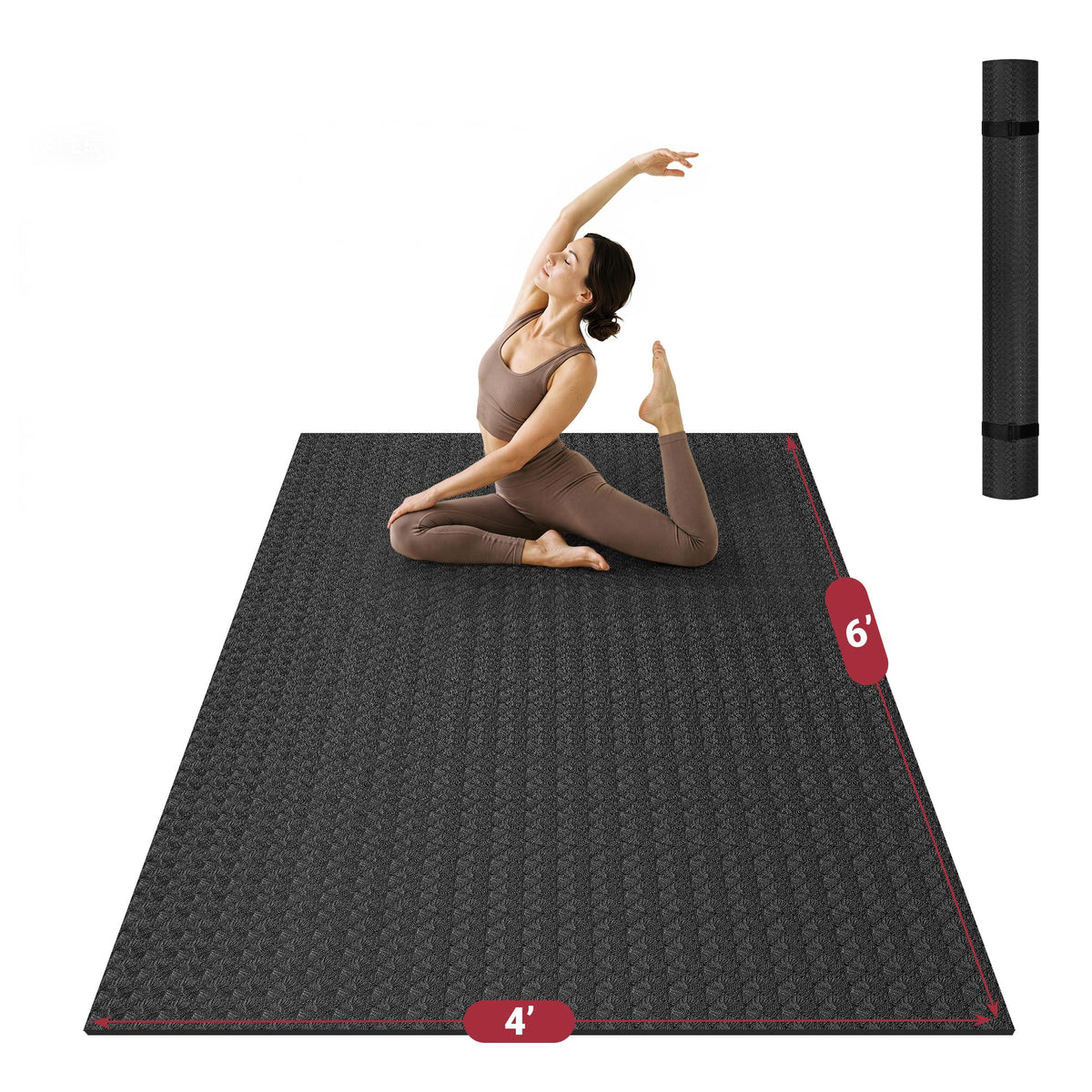 Extra Large Yoga Mat 6mm Thick for Home Fitness Training